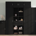 vidaXL Висок шкаф, черен, 70x42, 5x185 см, инженерно дърво (3281463)