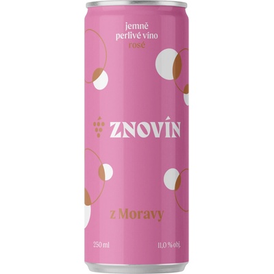 Znovín rosé, jemně perlivé víno v plechu 0,25 l