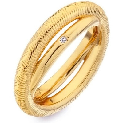 Hot Diamonds Dvojitý pozlátený prsteň s diamantom Jac Jossa Hope DR229