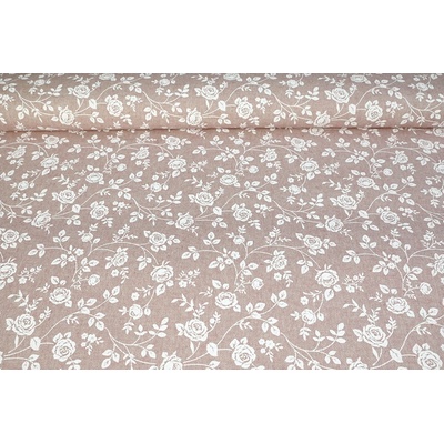 MADE IN ITALY Dekorační látka mini bílé květiny na růžovém, š. 140 cm Růžová Šířka 140 cm