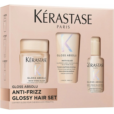 Kérastase Gloss Absolu Travel šampon 80 ml + péče 50 ml + termoochranný sprej 45 ml darčeková sada