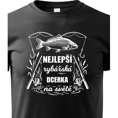 dětské tričko Nejlepší rybářská dcerka na světě černá