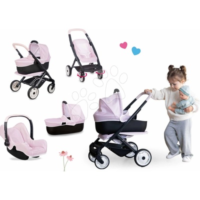 Smoby Set trojkombinácia s autosedačkou Puschair Pink Maxi Cosi&Quinny s bezpečnostným pásom a úložným priestorom SM253121-2