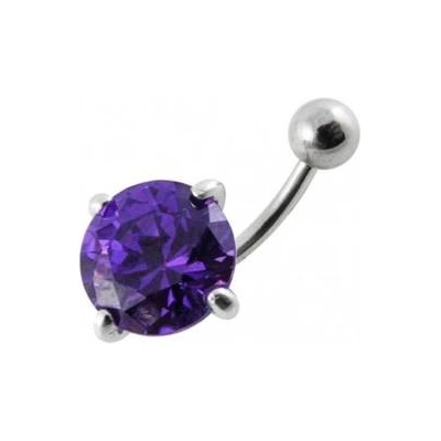 Šperky4U stříbrný piercing do pupíku zirkon BP01001-A