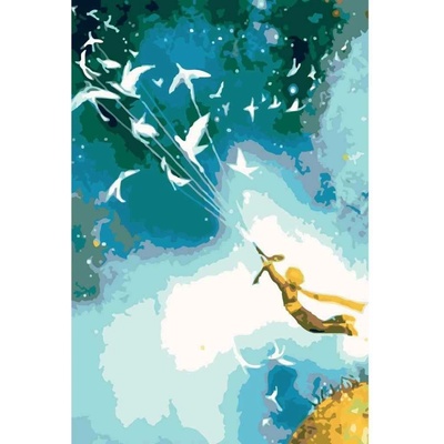 MALUJEŠ Malování podle čísel MALÝ PRINC A HOLUBICE Rozměr 60 x 80 cm Rámování bez rámu a bez vypnutí plátna