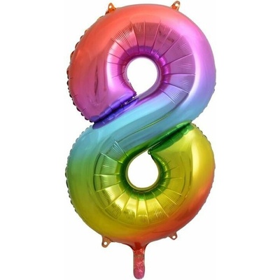 vybavsenaparty Fóliová číslice rainbow '8' 85 cm