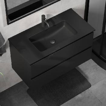 Bath Deluxe Шкаф за баня с мивка kenwood 91 см, черен (setbt0122a)