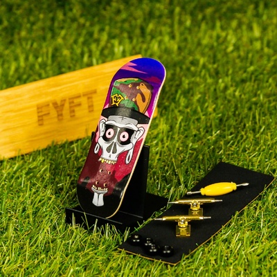 Finga Fingerboards Komplet začiatočník Design Lebka zlaté trucky
