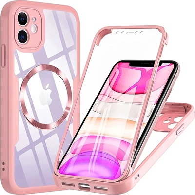 Techsuit Калъф за iPhone 12 + калъф - ColorVerse 360 MagSafe MagSafe Series - розов