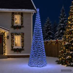 vidaXL LED коледна елха с гирлянди и шиш EKENAS 500 см (42056563)