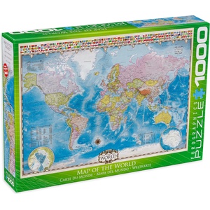 EUROGRAPHICS Пъзел Eurographics от 1000 части - Карта на света (EG60000557)