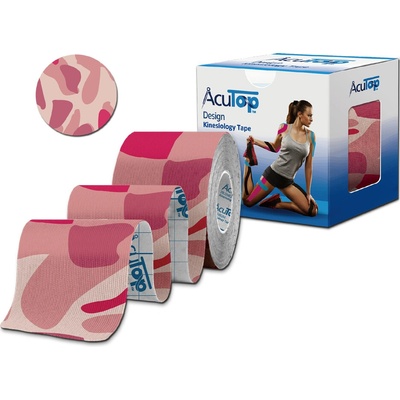 Acu top Kineziologický tejp ružový maskáčový 5 cm x 5 m