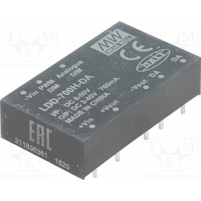 MEAN WELL LDD-700H-DA Měnič: DC/DC; DALI; 31W; Uvst: 6÷50VDC; Uvýst: 3÷45VDC; Ivst: 550mA