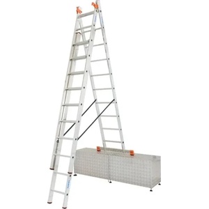 KRAUSE Трираменна алуминиева стълба със стълбищна функция KRAUSE TRIBILO 3x10 (06129765)