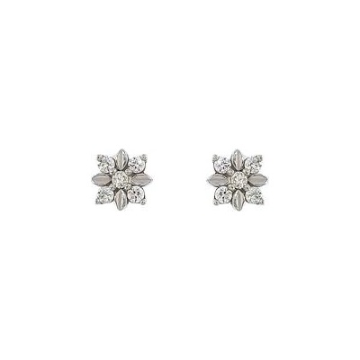 Infinitysilver stříbrné náušnice květ se zirkony 438267