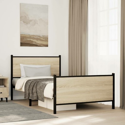 zahrada-XL 4007730 Kovový rám postele bez matrace dub sonoma