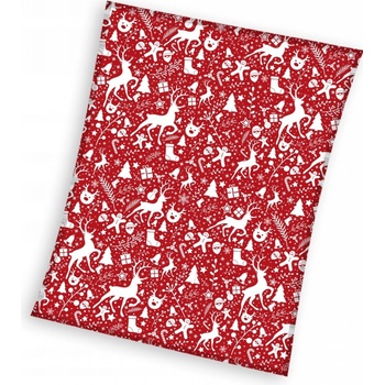 Carbotex Supersoft vianočná flísová deka RED Coral