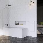 Radaway Параван за вана Radaway Idea 6 PNJ II, черен мат-прозрачно, 90x150 см, стъкло 6 мм (10001090-54-01)