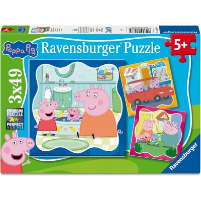 RAVENSBURGER Prasiatko Peppa Rodina na prvom mieste! 3x49 dielov
