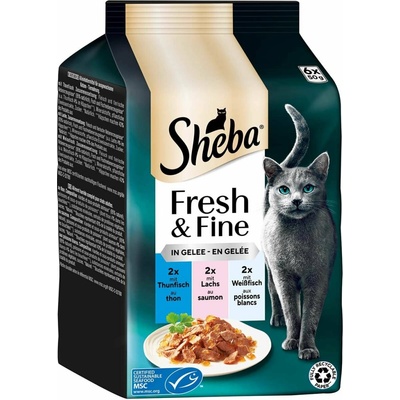 Sheba Fresh und Fine želé tuňák, losos und bílá ryba 36 x 50 g
