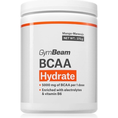 GymBeam BCAA Hydrate комплекс от аминокиселини за подпомагане на спортните постижения вкус Mango Maracuja 375 гр