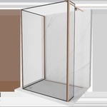 Mexen Kioto стена за душ тип Walk-in 100 x 70 x 30 cm, черна рамка, четкана мед - 800-100-070-221-65-70-030 (800-100-070-221-65-70-030)
