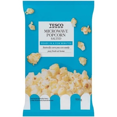 Tesco Zrná pukancovej kukurice do mikrovlnnej rúry solené 100 g