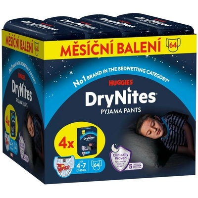 DryNites pro chlapce JUMBO box 4-7let/17-30kg/4x16ks