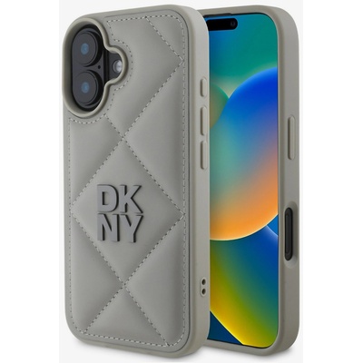 DKNY Заден капак от полиуретанова кожа с ватирано лого за iPhone 16, сив DKNY | Lilav | ЖЕНИ | UNI