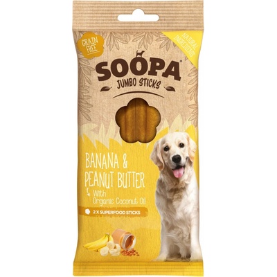 Soopa Pets Dentální tyčinky Jumbo Soopa s banánem a arašídovým máslem 170 g