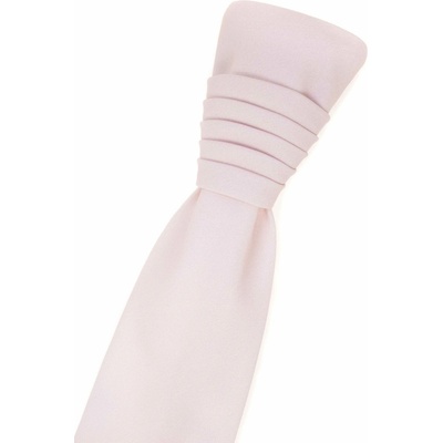 Francúzska kravata s vreckovkou ružová blush