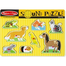 Melissa&Doug Melissa & Doug Dřevěné puzzle se zvuky Domácí zvířata