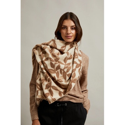Moodo Кафяв и бежов дамски шарен шал Moodo Moodo | Bezhov | ЖЕНИ | UNI
