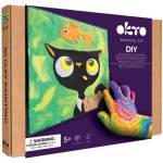 OKTO Черна котка с рибка художествен комплект Рисуване с маса по номера 29x29 см (060478)