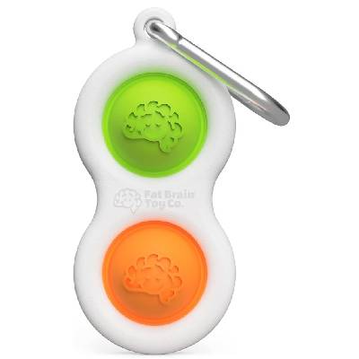 Сензорна играчка-ключодържател Tomy Fat Brain Toys - Simple Dimple, оранжева/зелена (F211O)