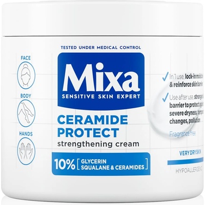 MIXA Ceramide Protect регенериращ крем за тяло за чувствителна кожа 400ml