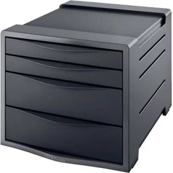 Esselte Шкаф за документи, пластмасов, 4 чекмеджета, ESSELTE "Europost", Vivida black 623761 (623761)