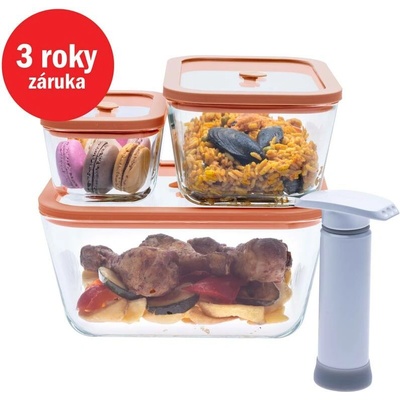 Status Viva 4-dielny set sklenených vákuových dóz 131200 lososová