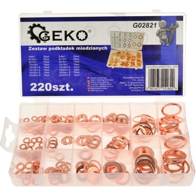 Geko G02821 Sada měděných podložek 220 ks – Sleviste.cz