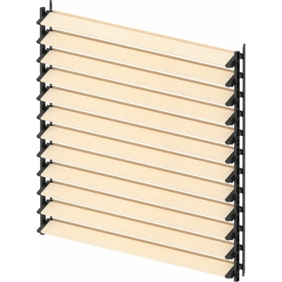 Set černý hliníkový horizontální naklápěcí systém 1,09 m s 1,2 m dřevěnou borovicovou výplní 19x95