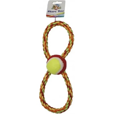 Croci Rope Toy - Играчка осморка въже с тенис топка 28см