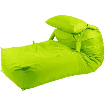 Pufrelax Пуф легло и декоративна възглавница Yoga XL, мемори микс, водоустойчив, Зелен неон