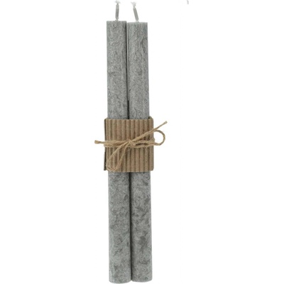 Home Styling Collection Rustikální stolní svíčky, 25 cm, šedé šedá