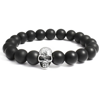 BM Jewellery Náramek z korálků Achát lebka S11020069