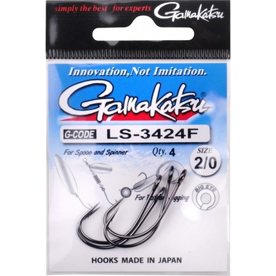 Gamakatsu LS-3424F NEW LABEL HOOKS BLACK vel.1 5ks