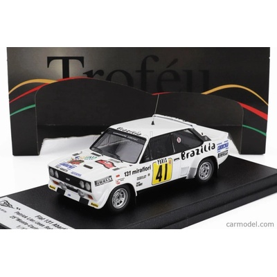 Trofeu Fiat 131 Abarth night Version N 1 Rally Montecarlo 1978 Patrick Lier Jean Robert Corthay Bílá 1:43