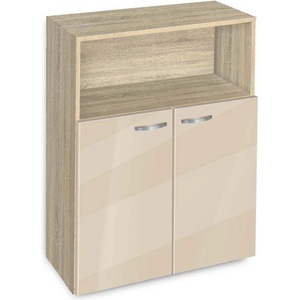 Bogdan Furniture G Етажерка BM-Ava-3 с вратички, крем гланц със сонома