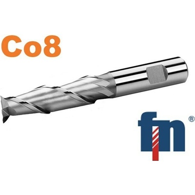 Stopková fréza 8x38mm pro drážky per dlouhá 2bř. HSS Co8 , 2 břity do středu , weldon 273618.080