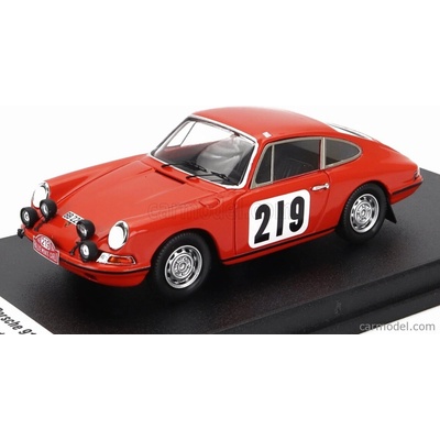 Trofeu Porsche 911t Coupe N 219 10th Rally Montecarlo 1968 Bjorn Waldegaard Lars Helmer Orange 1:43