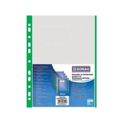 DONAU Crystalline Document T-Shirt A4 with Green Edge 40mic. 100pcs (1774100PL-06)